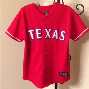 Boys Texas Rangers Baseball Jersey, Size L 14/16